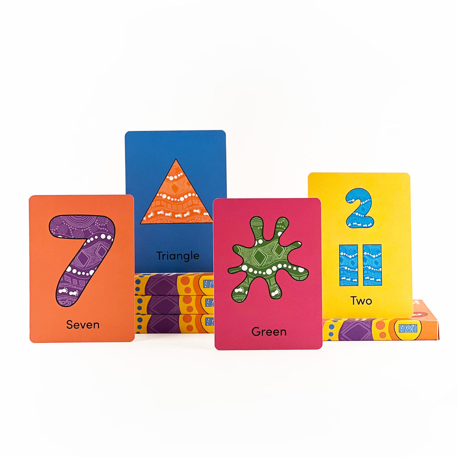 Numbers, Colours  + Shapes Flash Cards